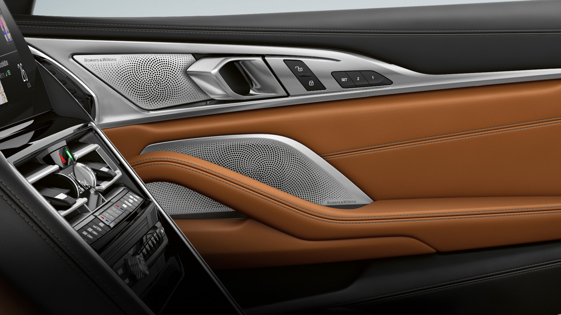 BMW M850i xDrive, εσωτερικό, ηχοσύστημα surround Bowers & Wilkins Diamond. BMW M850i xDrive, εσωτερικό, ηχοσύστημα surround Bowers & Wilkins Diamond.