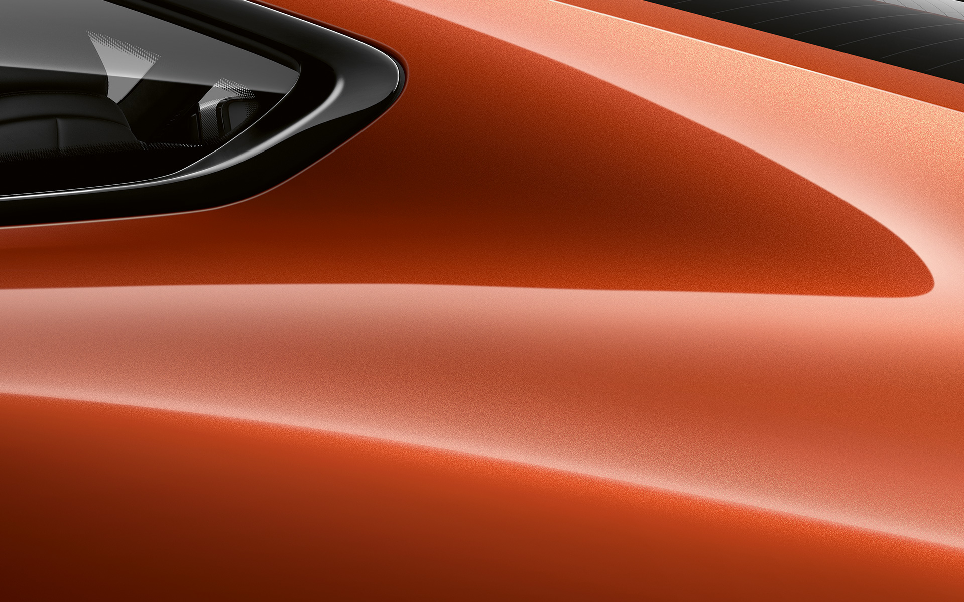 BMW Σειρά 8 Coupé, κοντινή λήψη της πίσω κολόνας Κοντινή λήψη της πίσω κολόνας της BMW Σειρά 8 Coupé σε πορτοκαλί Sunset μεταλλικό.