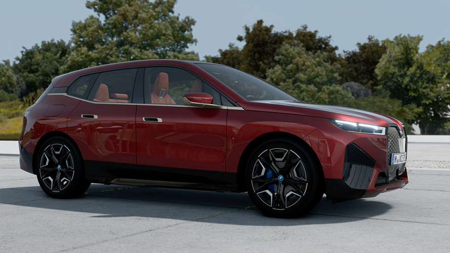 BMW iX i20 ηλεκτρικό SUV εξωτερικό Aventurin Red BMW iX i20 2021 ηλεκτρικό SUV εξωτερικό Aventurin Red