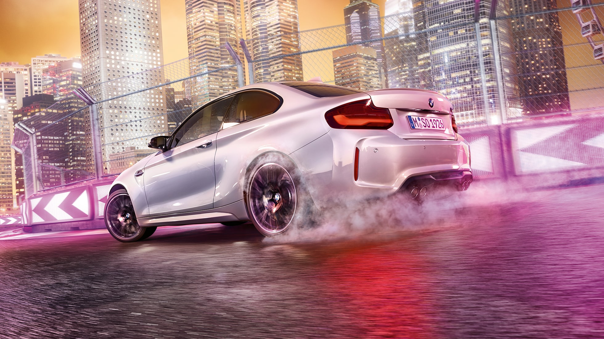 Σχεδίαση της BMW M2 Competition F87 Σχεδίαση της BMW M2 Competition F87 2018, ασημί Hockenheim μεταλλικό, πίσω λήψη τριών τετάρτων
