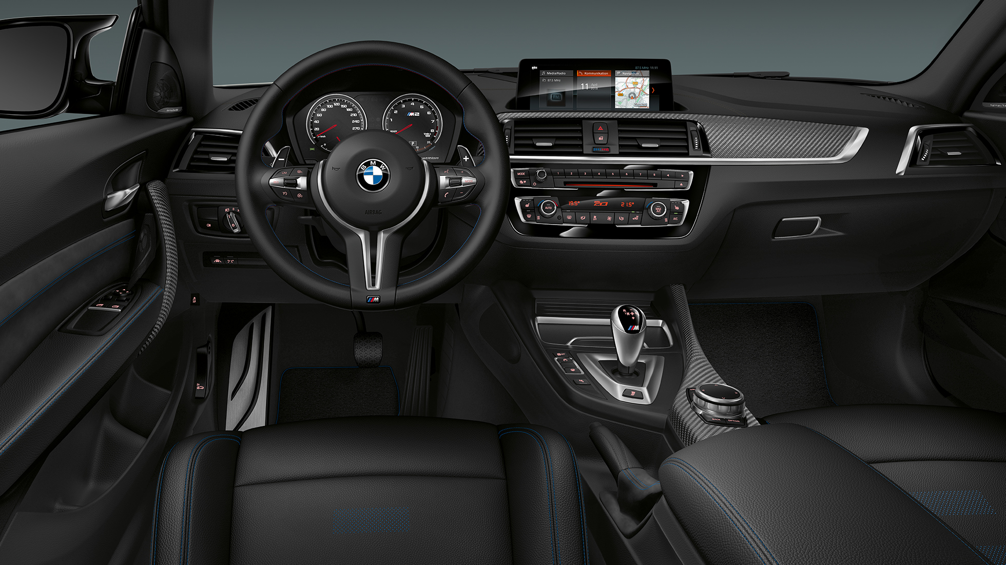 Κόκπιτ της BMW M2 Competition F87 Κόκπιτ της BMW M2 Competition F87 2018, ασημί Hockenheim μεταλλικό, εσωτερικό