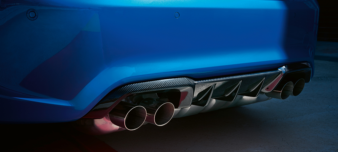 Πίσω διαχύτης της BMW M2 CS Πίσω διαχύτης της BMW M2 CS F87, μπλε Misano μεταλλικό, λεπτομερής προβολή