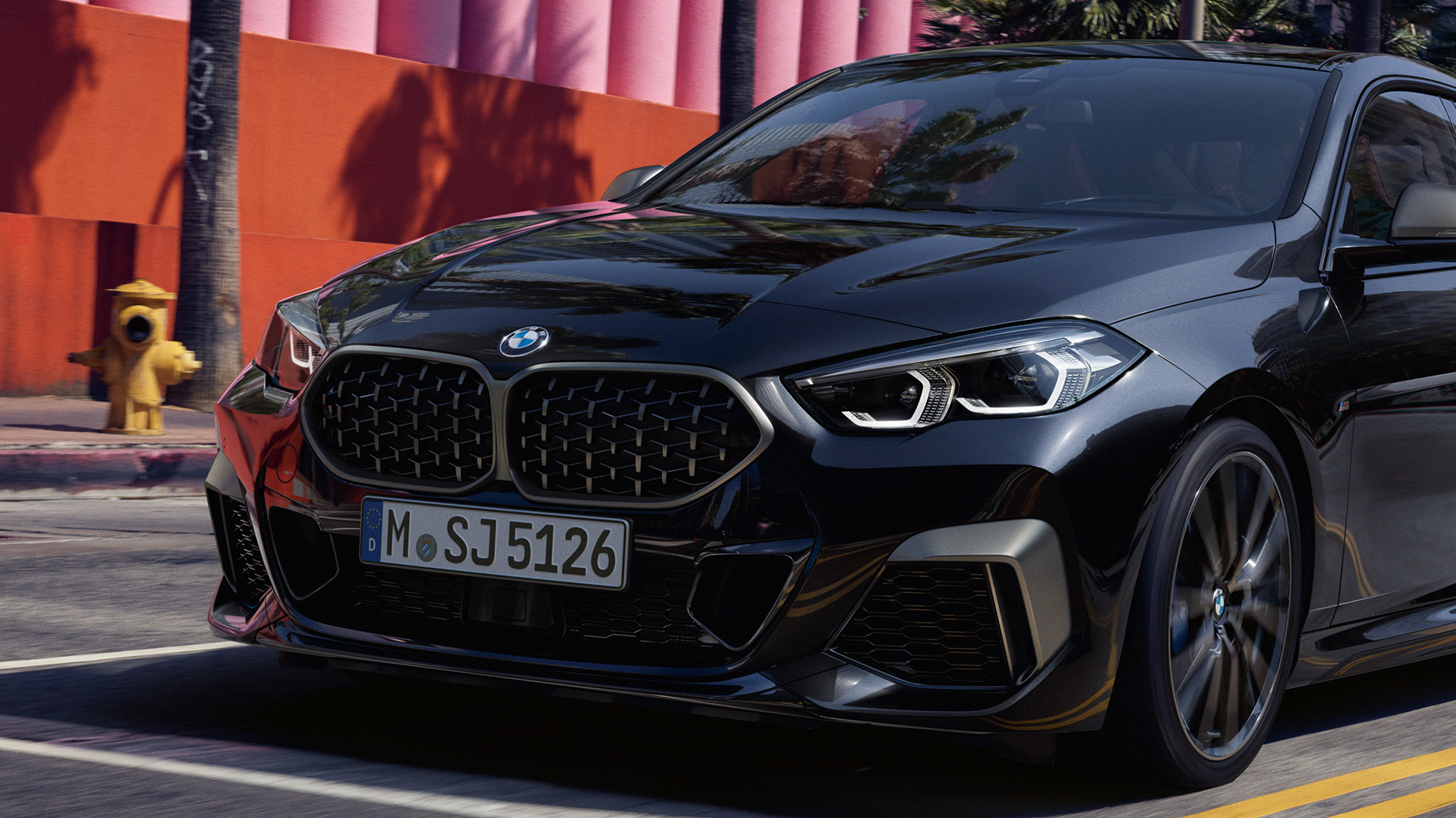 Εξωτερική σχεδίαση της BMW M235i xDrive Gran Coupé Εξωτερική σχεδίαση, BMW M235i xDrive Gran Coupé 2020, μαύρο Sapphire μεταλλικό, F44, μπροστινή λήψη