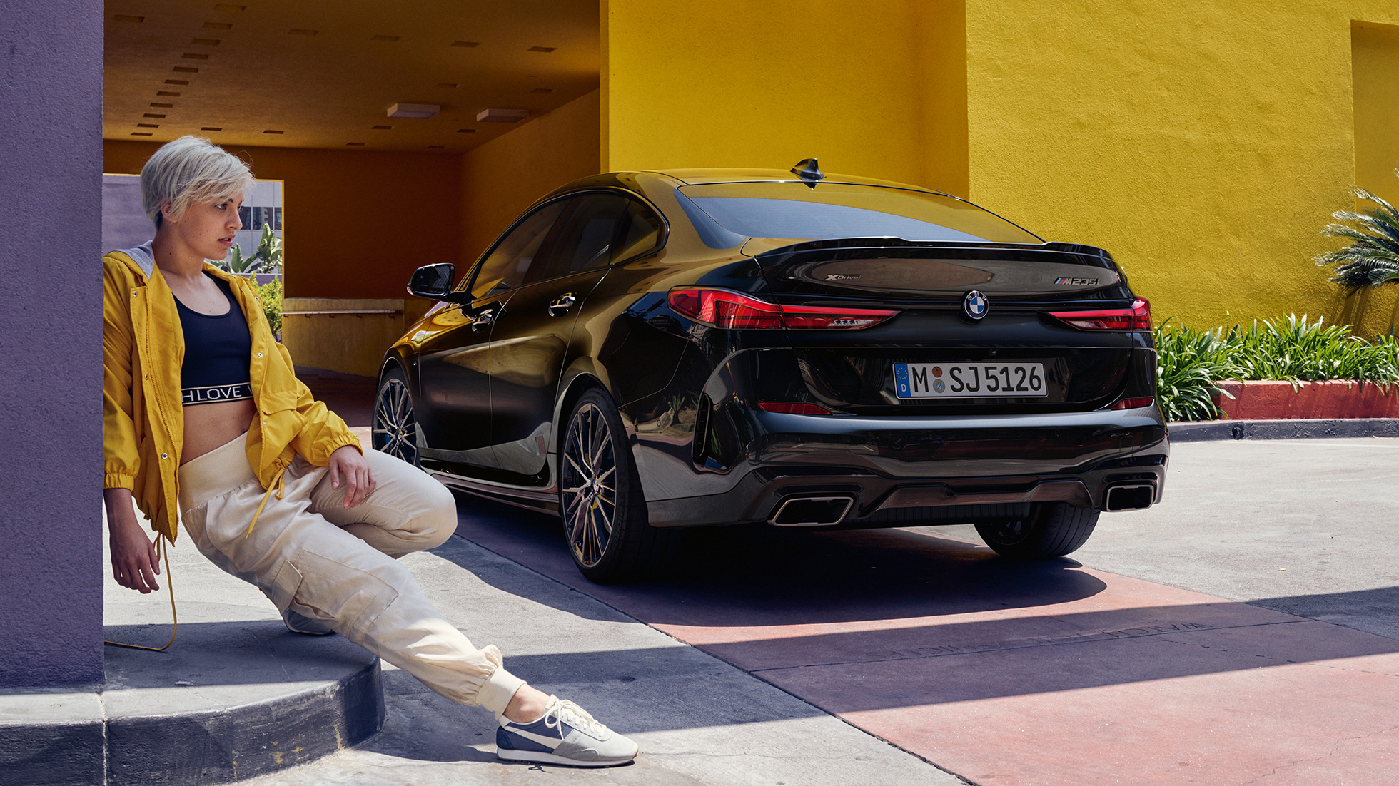 Πίσω τμήμα, BMW M235i xDrive Gran Coupé Αθλητικό πίσω τμήμα, BMW M235i xDrive Gran Coupé 2020, μαύρο Sapphire μεταλλικό, F44, πίσω λήψη τριών τετάρτων