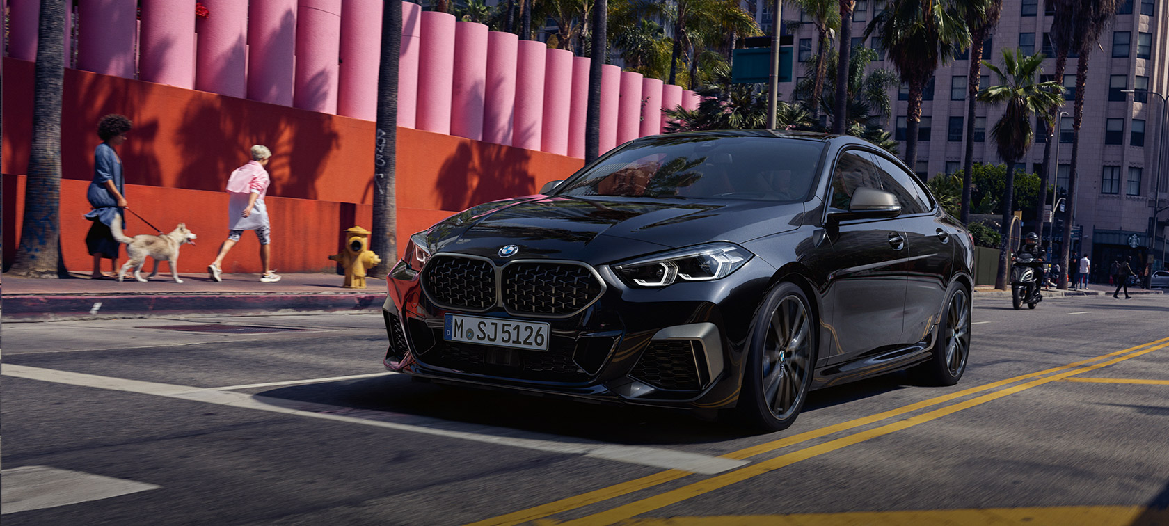 BMW M235i xDrive Gran Coupé, F44, 2020, μαύρο Sapphire μεταλλικό, μπροστινή λήψη τριών τετάρτων