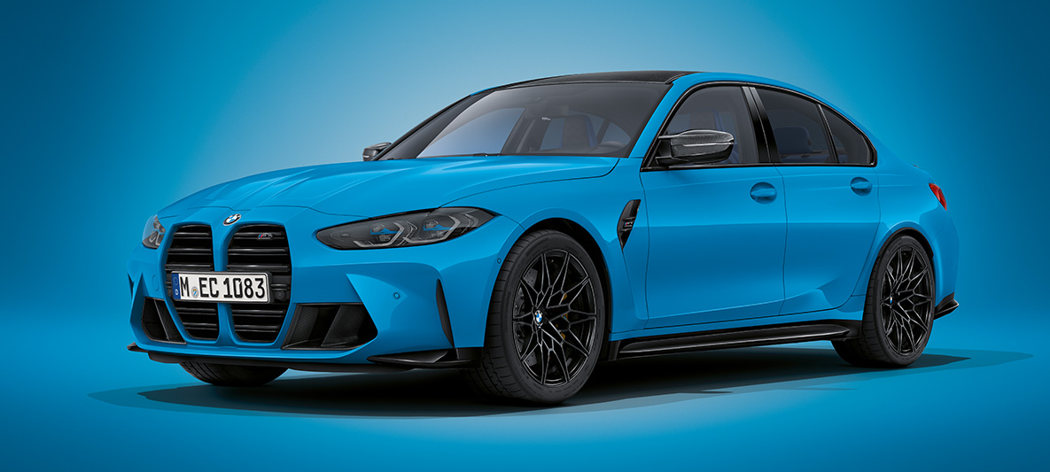 BMW Individual γκρι Oxide μεταλλικό, BMW M3 Sedan, G80 2020 BMW M3 Sedan, BMW Individual γκρι Oxide μεταλλικό, G80 2020, μπροστινή λήψη τριών τετάρτων, σταθμευμένη