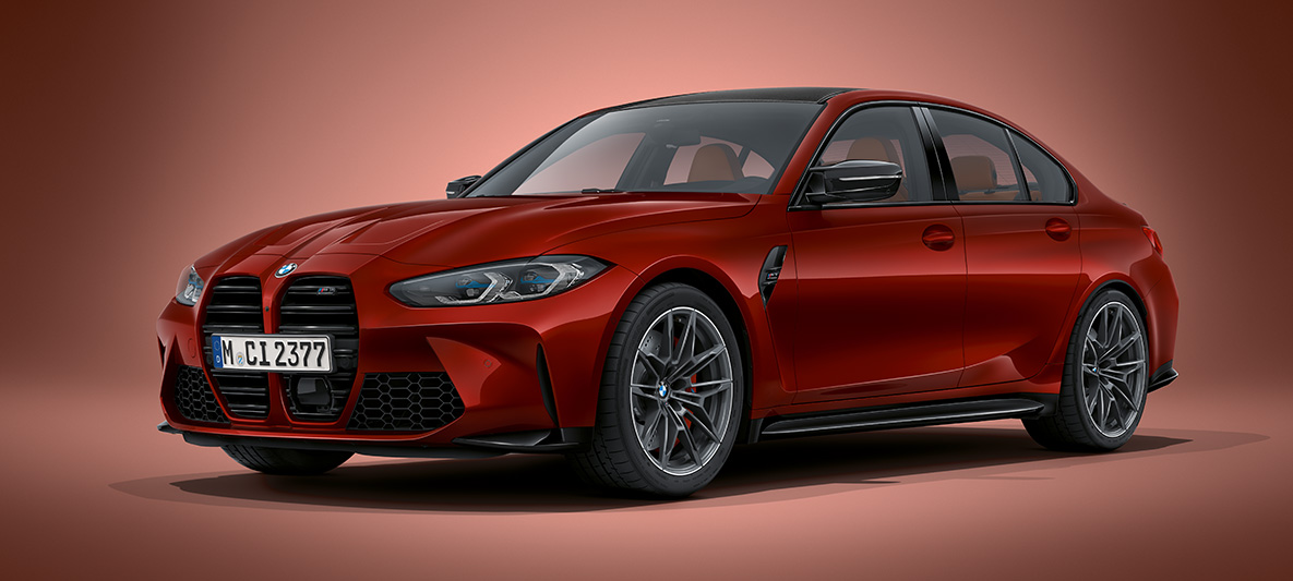 BMW Individual γκρι Dravit μεταλλικό, BMW M3 Sedan, G80 2020 BMW M3 Sedan, BMW Individual μπλε Tanzanite μεταλλικό, G80 2020, μπροστινή λήψη τριών τετάρτων, σταθμευμένη