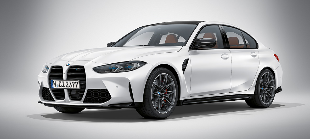 BMW Individual πορτοκαλί Frozen μεταλλικό, BMW M3 Sedan, G80 2020 BMW M3 Sedan, BMW Individual πορτοκαλί Frozen μεταλλικό, G80 2020, μπροστινή λήψη τριών τετάρτων, σταθμευμένη