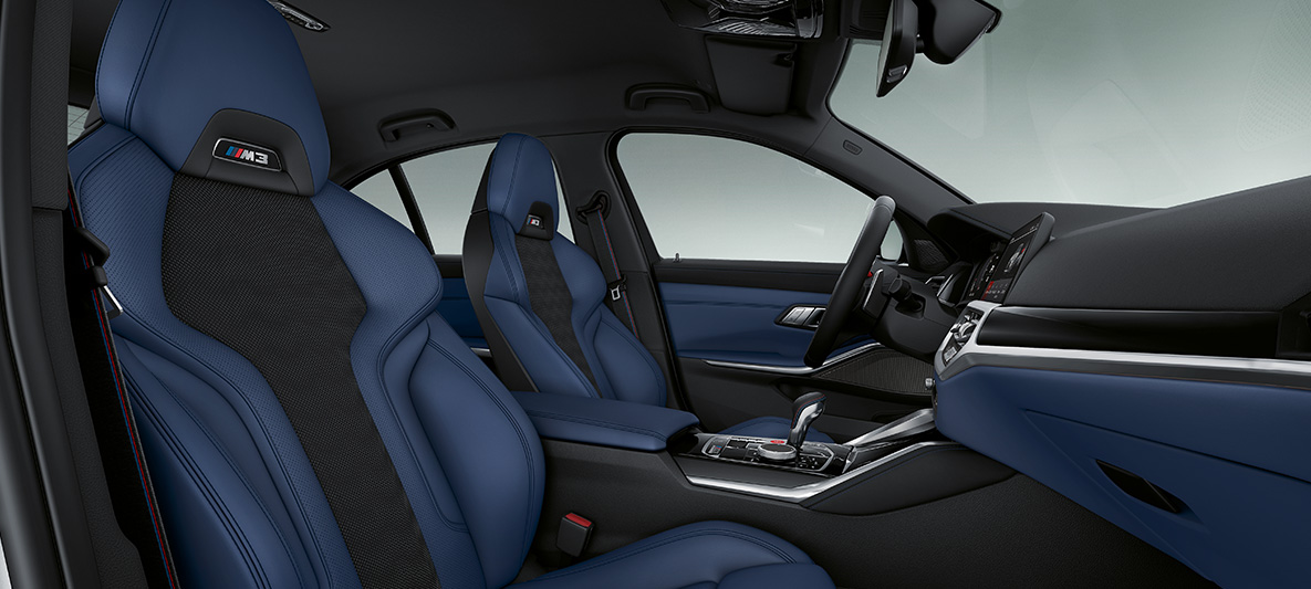 BMW Individual διακοσμητικές επενδύσεις εσωτερικού σε μαύρη λάκα Piano, BMW M3 Sedan, G80 2020, εσωτερικό BMW Individual διακοσμητικές επενδύσεις εσωτερικού σε μαύρη λάκα Piano με διακοσμητική επιφάνεια σε χρώμιο Pearl, BMW M3 Sedan, G80 2020, εσωτερικό