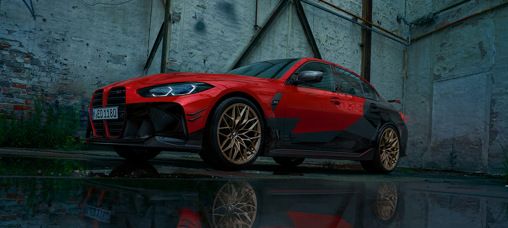 BMW M3 Sedan, G80, 2020, με Εξαρτήματα BMW M Performance BMW M3 Sedan, G80, 2020, πλαϊνή λήψη τριών τετάρτων με Εξαρτήματα BMW M Performance