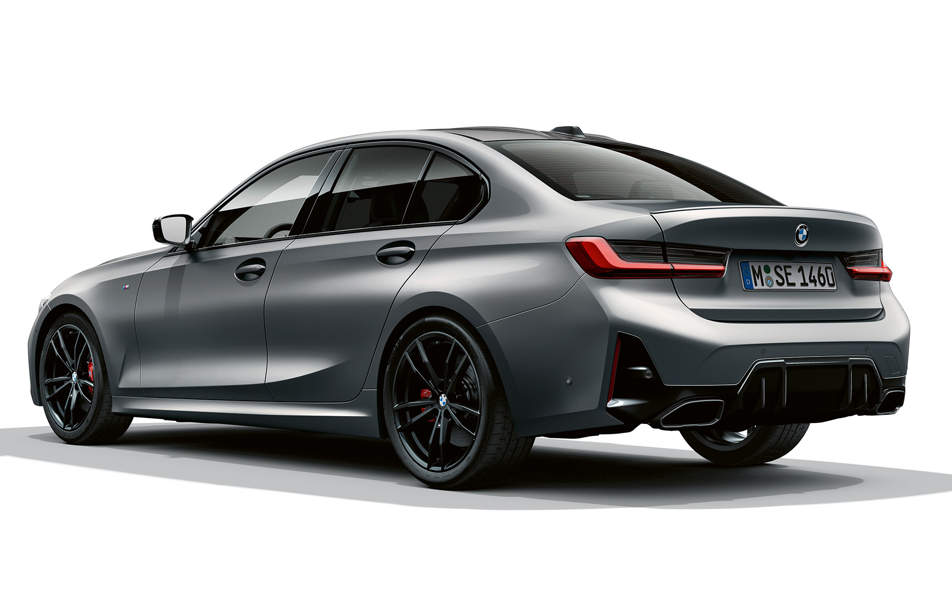 Μ πίσω αεροτομή, BMW M340i xDrive Sedan, G20 BMW M340i xDrive Sedan, G20, BMW Individual γκρι Frozen Pure μεταλλικό, πίσω λήψη τριών τετάρτων, Μ πίσω αεροτομή
