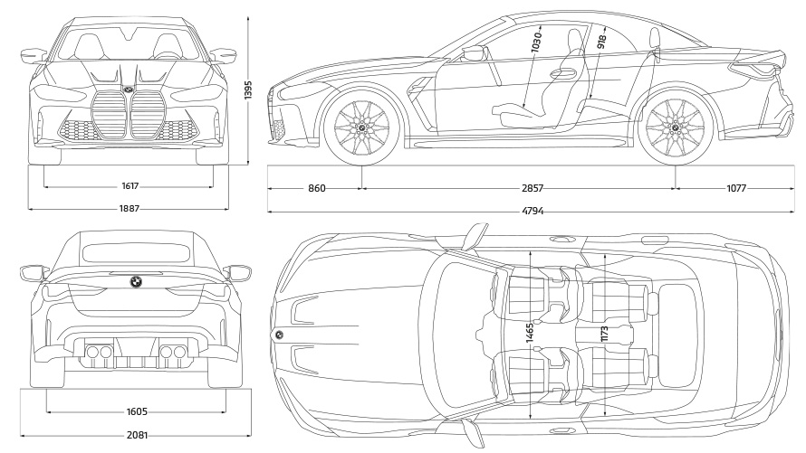 BMW M4 Competition Cabrio με M xDrive, G83, 2021, σχέδια, πλαϊνή λήψη BMW M4 Competition Cabrio με M xDrive, G83, 2021, σχέδια, διαστάσεις, πλαϊνή λήψη
