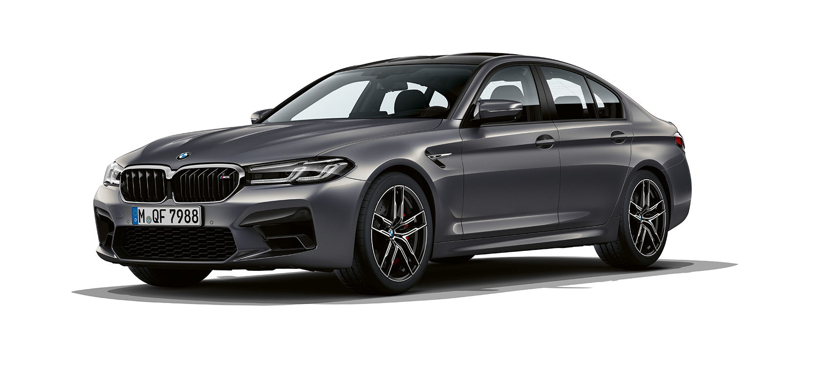 BMW M5, F90 2020, μπροστινή λήψη τριών τετάρτων BMW M5, F90, LCI, Facelift 2020, γκρι Brands Hatch μεταλλικό, μπροστινή λήψη τριών τετάρτων