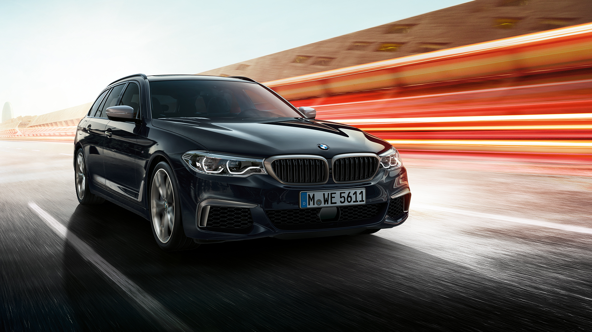 Μάσκα "νεφρών" BMW, BMW M550d xDrive Touring Μάσκα "νεφρών" BMW, BMW M550d xDrive Touring G31, μαύρο Azurite μεταλλικό, κοντινή λήψη μπροστά