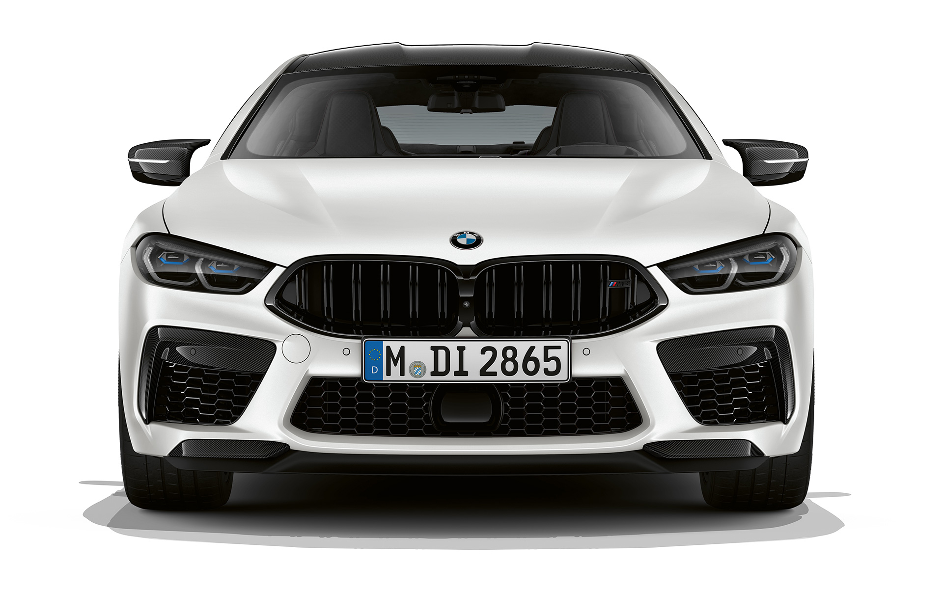 BMW M8 Competition Gran Coupé, F93, LCI, Facelift, 2022, BMW Individual λευκό Frozen Brilliant μεταλλικό, μπροστινή λήψη