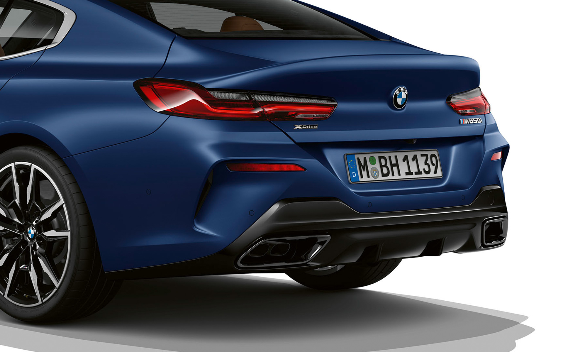 BMW M850i xDrive Gran Coupé, G16, LCI, Facelift, πίσω λήψη τριών τετάρτων, λεπτομέρεια πίσω τμήματος