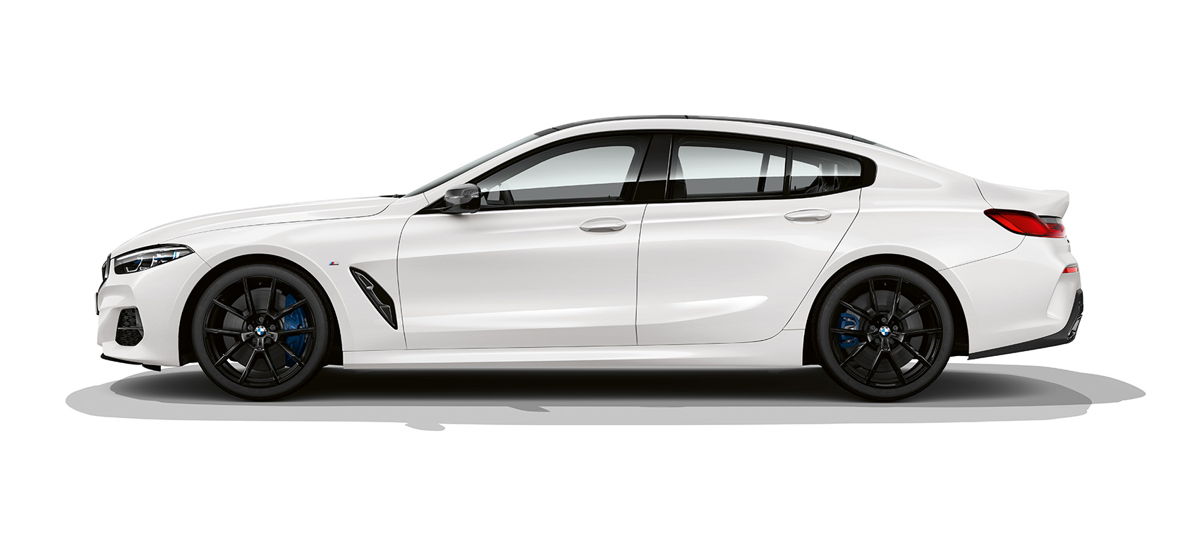 BMW M850i xDrive Gran Coupé πλαϊνή λήψη BMW M850i xDrive Gran Coupé G16 2019 BMW Individual Mineral White πλαϊνή λήψη