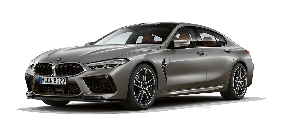 BMW M8 Gran Coupé πίσω λήψη τρία τέταρτα BMW M8 Gran Coupé F93 2020 BMW Individual Frozen Dark Silver πίσω λήψη τρία τέταρτα