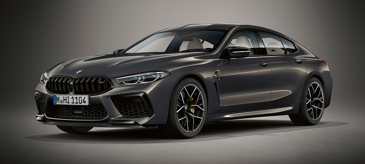 BMW M8 Competition Gran Coupé BMW Individual Dravite Grey μεταλλικό BMW M8 Competition Gran Coupé μπροστινή λήψη τρία τέταρτα F93 2020 BMW Individual Dravite Grey μεταλλικό μπροστινή λήψη τρία τέταρτα