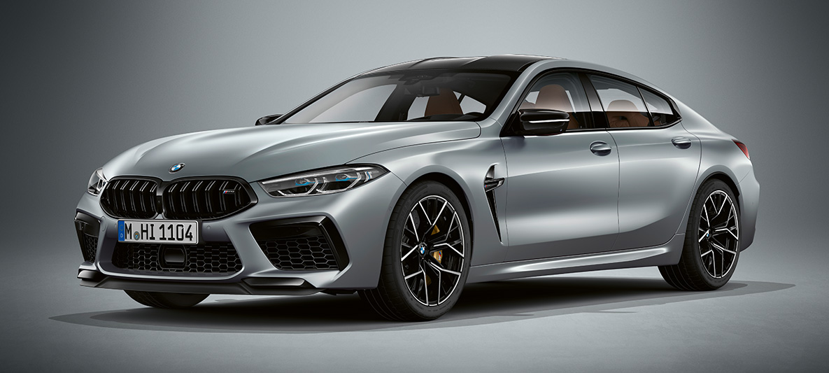 BMW M8 Competition Gran Coupé BMW Individual Frozen Bluestone μεταλλικό BMW M8 Competition Gran Coupé μπροστινή λήψη τρία τέταρτα F93 2020 BMW Individual Frozen Bluestone μεταλλικό μπροστινή λήψη τρία τέταρτα