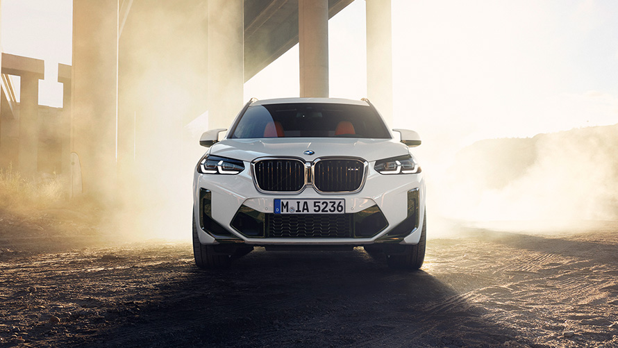 BMW X3 M, F97, LCI, Facelift, 2021, λευκό Alpine, μπροστινή λήψη