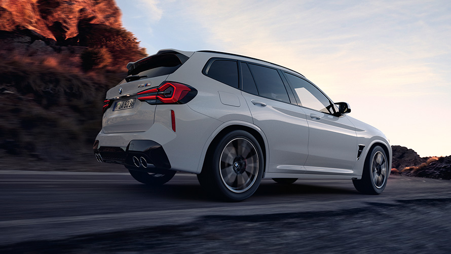 BMW X3 M, F97, LCI, Facelift, 2021, λευκό Alpine, χαμηλή πλαϊνή λήψη