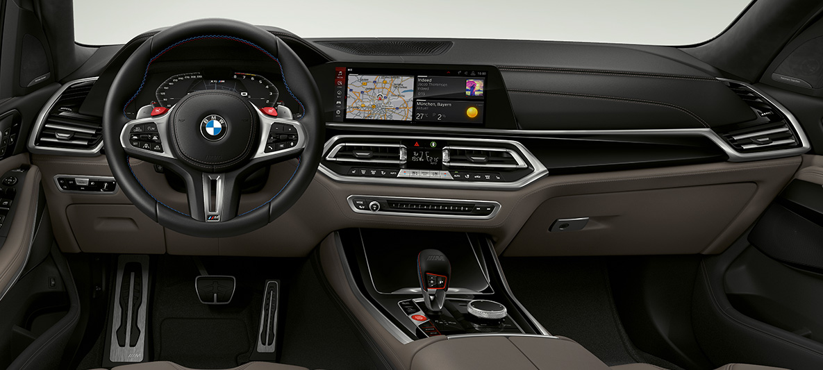 Μ Δερμάτινο τιμόνι BMW X5 M Μ Δερμάτινο τιμόνι με ραφές αντίθεσης BMW X5 M F95 cockpit