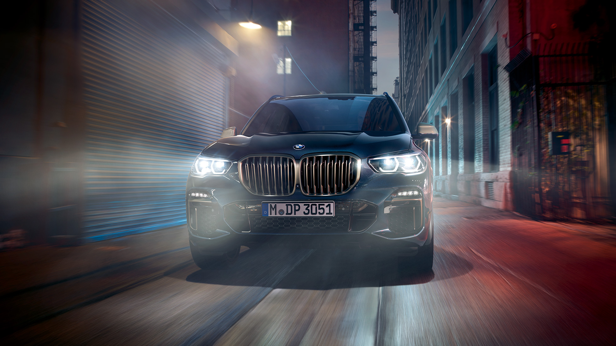 BMW kidney grille BMW X5 M50i BMW kidney grille in Cerium Grey BMW X5 M50i G05 Carbon black metallic front view BMW μάσκα νεφρών με γρίλιες σε Cerium Grey BMW X5 M50i G05 Carbon Black μεταλλικό μπροστινή λήψη