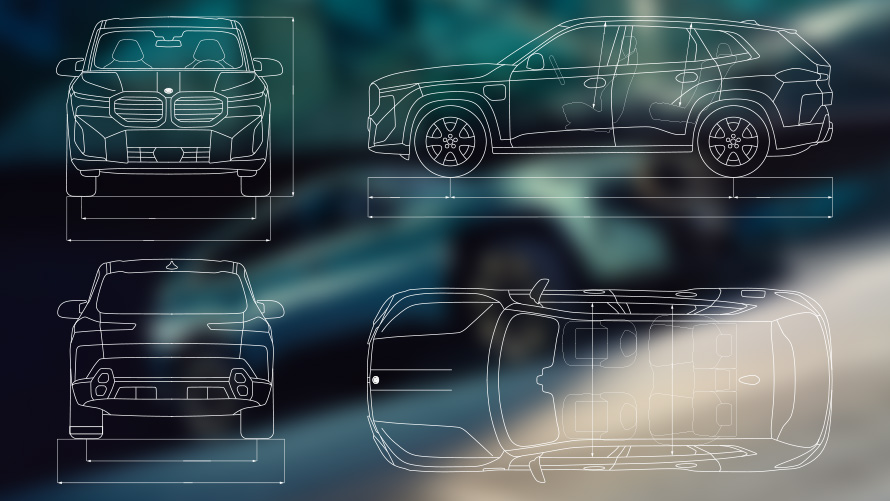 BMW XM, G09, πλαϊνή λήψη τριών τετάρτων BMW XM, G09, πλαϊνή λήψη τριών τετάρτων, σταθμευμένη