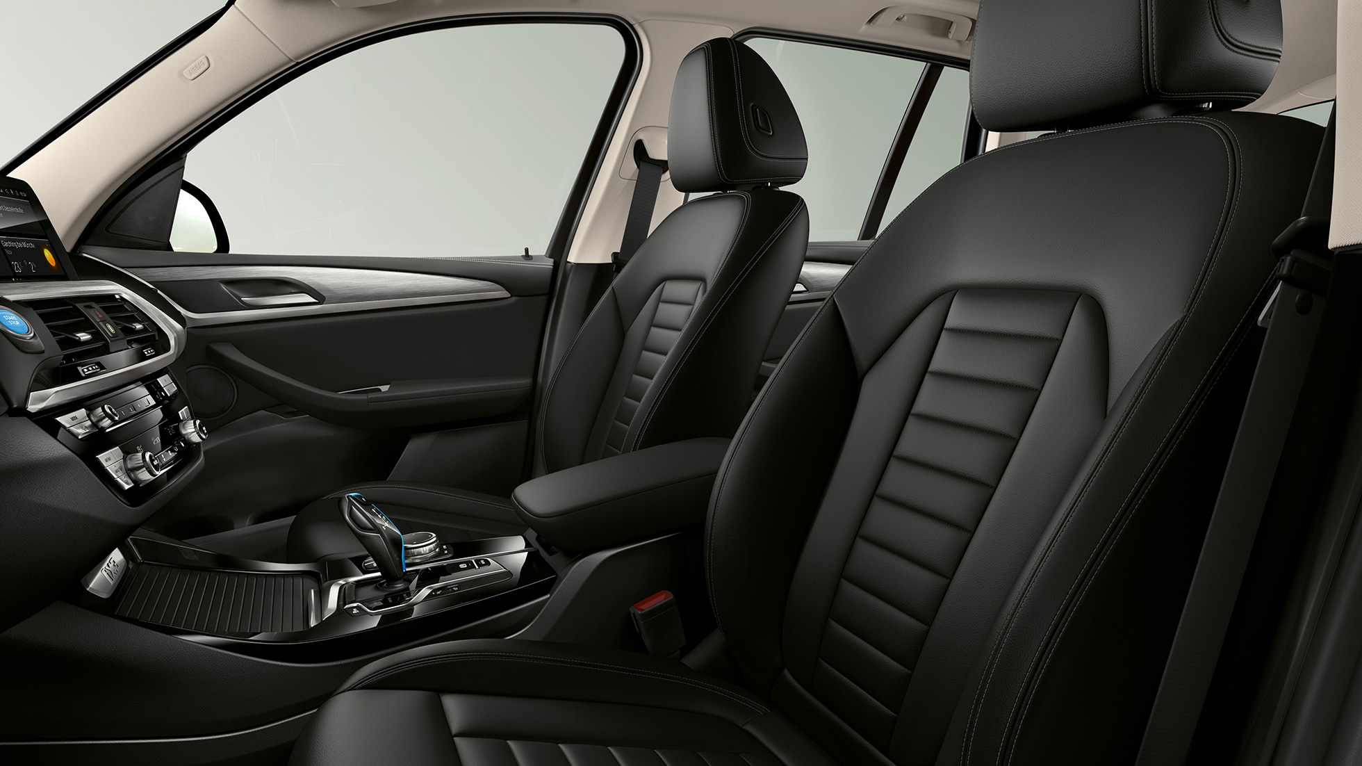 BMW iX3, G08, Έκδοση "Inspiring", σπορ καθίσματα με επενδύσεις από δέρμα 'Vernasca' Mocha BMW iX3, G08 2020, Έκδοση "Inspiring", σπορ καθίσματα οδηγού και συνοδηγού με επενδύσεις από δέρμα 'Vernasca' Mocha, εσωτερικό