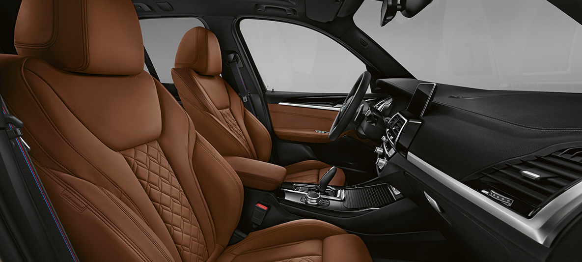 BMW X3, δερμάτινες επενδύσεις διευρυμένης κάλυψης BMW Individual 'Merino' σε Tartufo BMW X3, δερμάτινες επενδύσεις διευρυμένης κάλυψης BMW Individual 'Merino' σε Tartufo