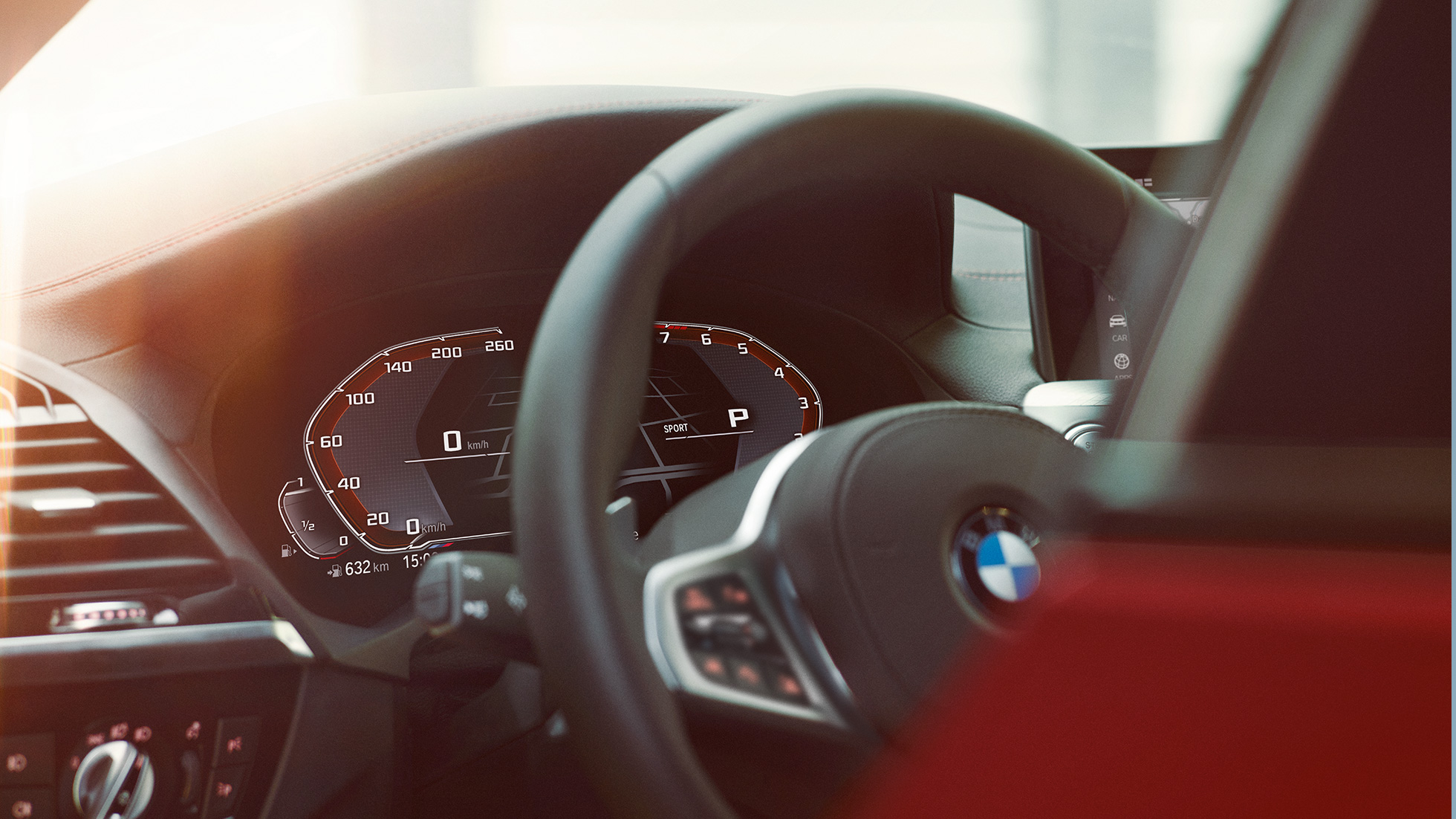 To Cockpit της BMW X4 BMW X4, G02 2018, κοντινή λήψη του cockpit