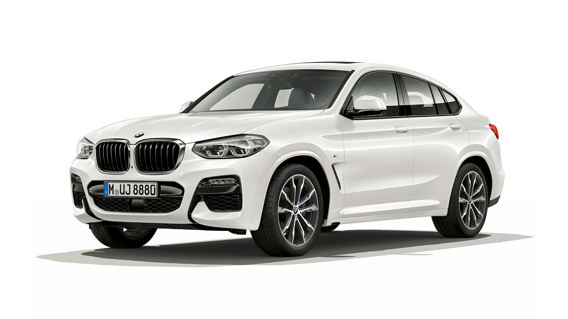 Μπροστινή λήψη τριών τετάρτων, BMW X4, Έκδοση M Sport BMW X4 xDrive30i, Έκδοση M Sport, G02 2018, λευκό Alpine, μπροστινή λήψη τριών τετάρτων