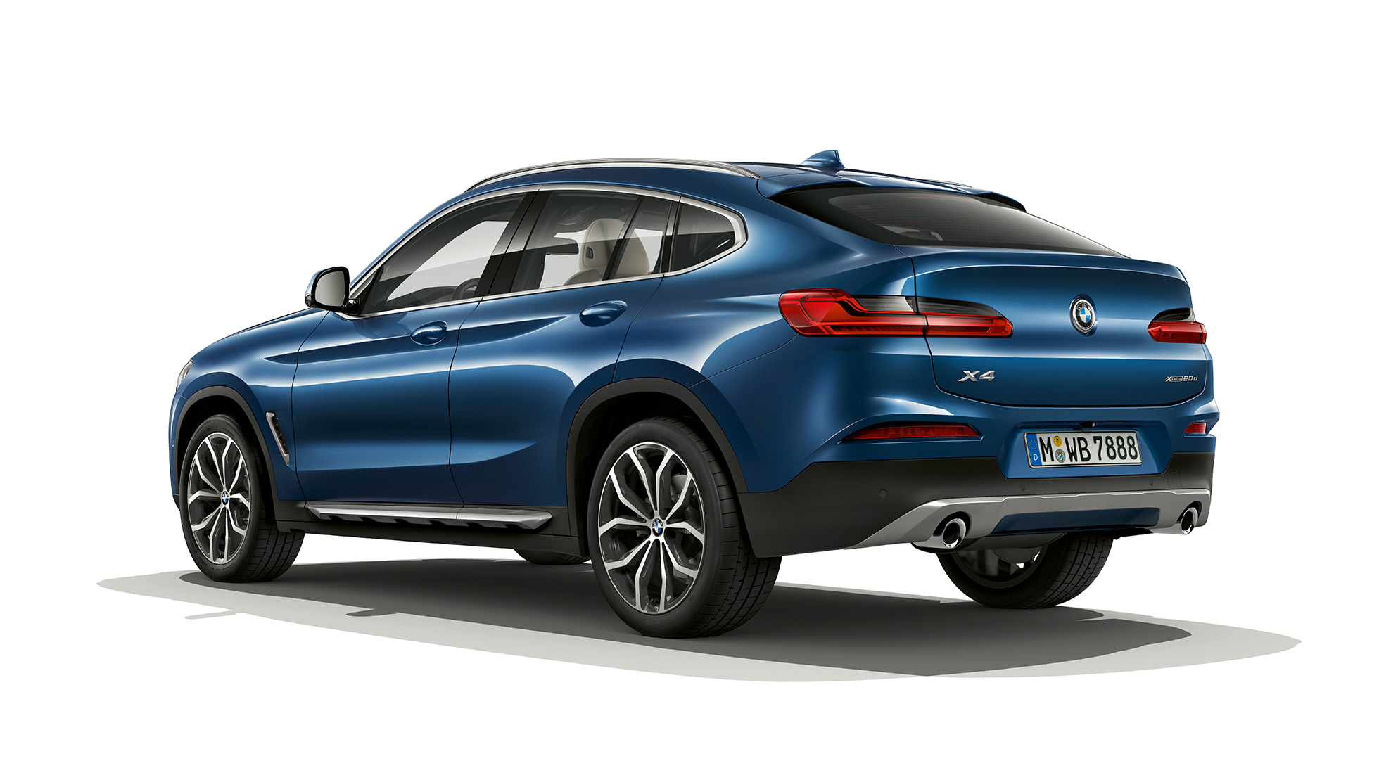 Πίσω λήψη τριών τετάρτων, BMW X4, Έκδοση xLine BMW X4 xDrive20d, Έκδοση xLine, G02 2018, μπλε Phytonic, πίσω λήψη τριών τετάρτων