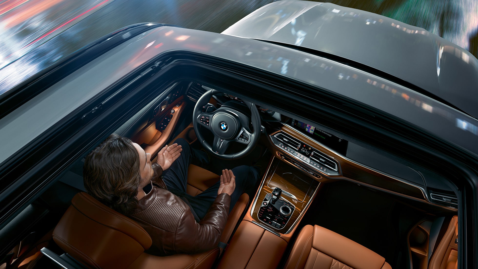 Λήψη μέσα από τη γυάλινη οροφή panorama, BMW X5 BMW X5, G05 2018, λευκό Mineral μεταλλικό, πανοραμική λήψη μέσα από την γυάλινη οροφή panorama
