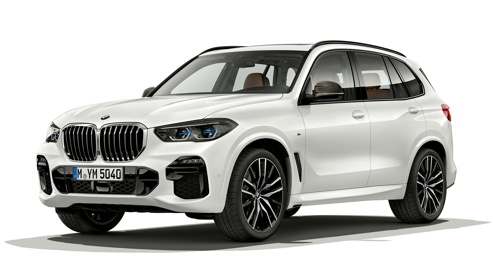 Μ Σπορ Πακέτο, BMW X5 xDrive40i, μπροστινή λήψη τριών τετάρτων Μ Σπορ Πακέτο, BMW X5 xDrive40i, G05 2018, λευκό Mineral μεταλλικό, μπροστινή λήψη τριών τετάρτων