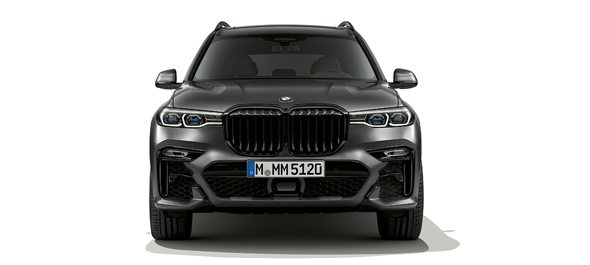 BMW, Έκδοση Dark Shadow, μπροστινή λήψη BMW X7 G07, Έκδοση Dark Shadow, μπροστινή λήψη