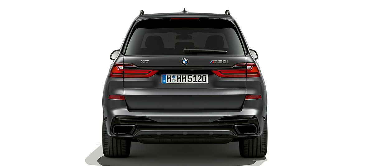 BMW, Έκδοση Dark Shadow, πίσω λήψη BMW X7 G07, Έκδοση Dark Shadow, πίσω λήψη
