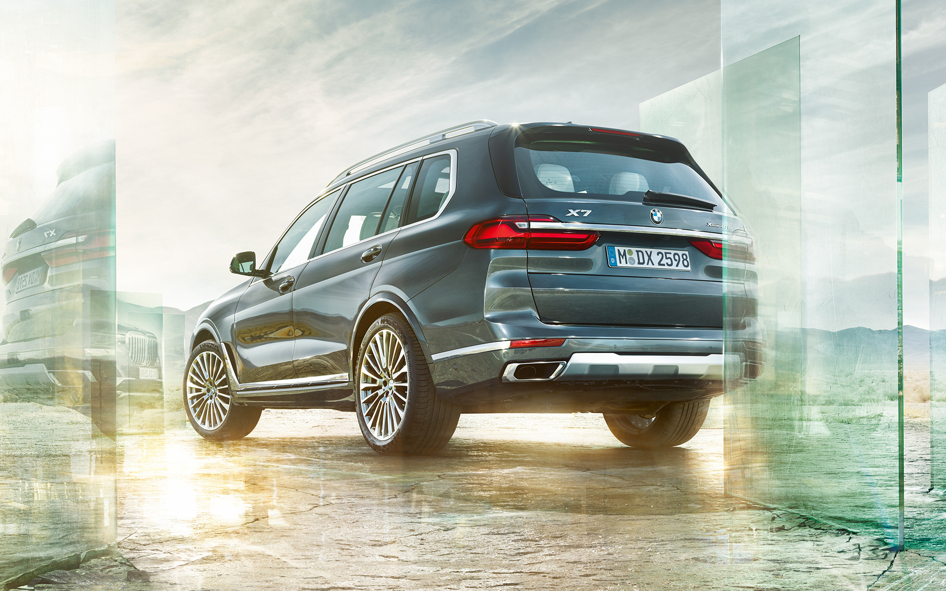 BMW X7, G07, 2019, χαμηλή πίσω λήψη τριών τετάρτων BMW X7, G07, 2019, χαμηλή πίσω λήψη τριών τετάρτων