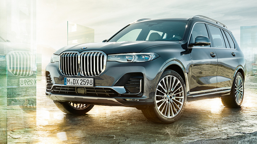 BMW X7, G07, 2019, γκρι Arctic, μπροστινή λήψη τριών τετάρτων, σταθμευμένη BMW X7, G07, 2019, γκρι Arctic, μπροστινή λήψη τριών τετάρτων, σταθμευμένη