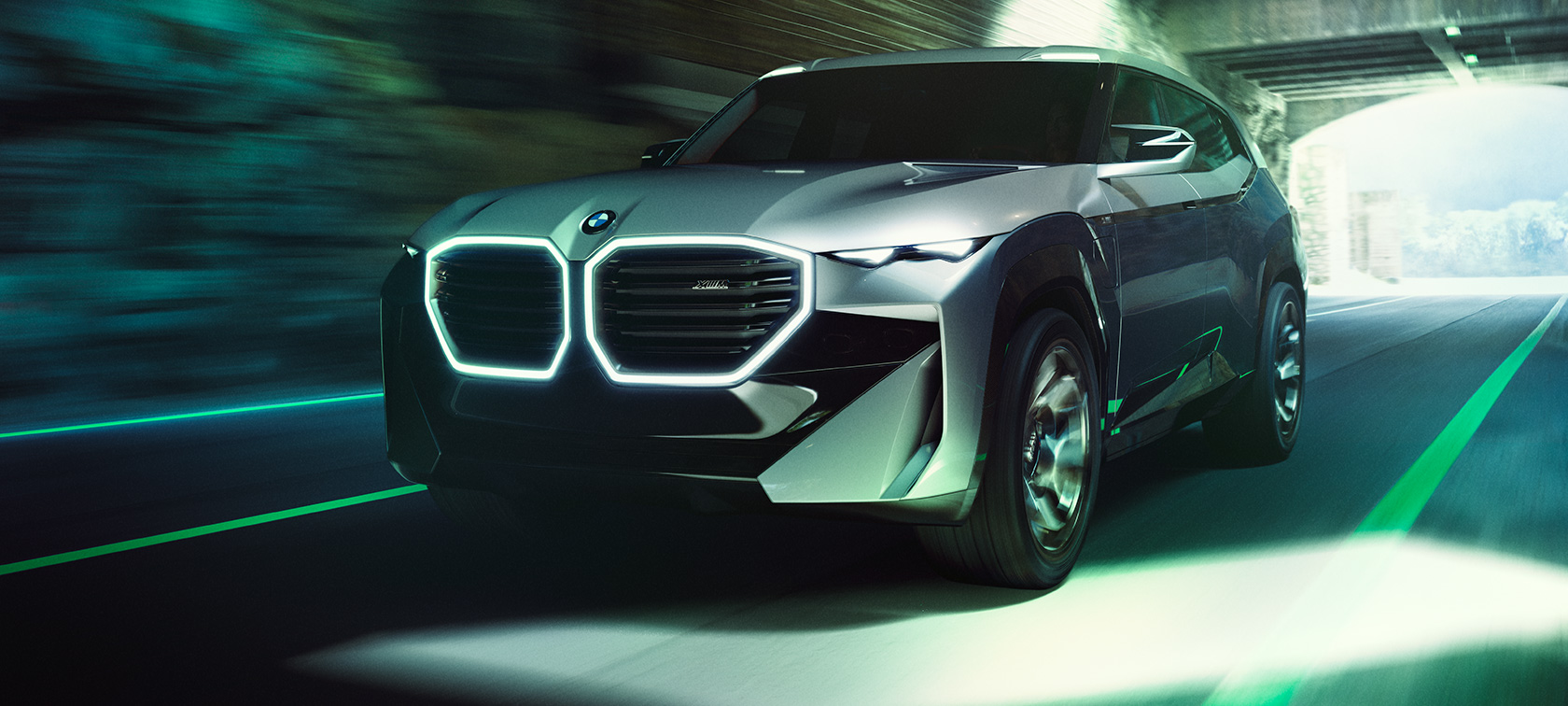 BMW Concept XM (G09), μπροστινή λήψη τριών τετάρτων, σταθμευμένη BMW Concept XM (G09), μπροστινή λήψη τριών τετάρτων, σταθμευμένη