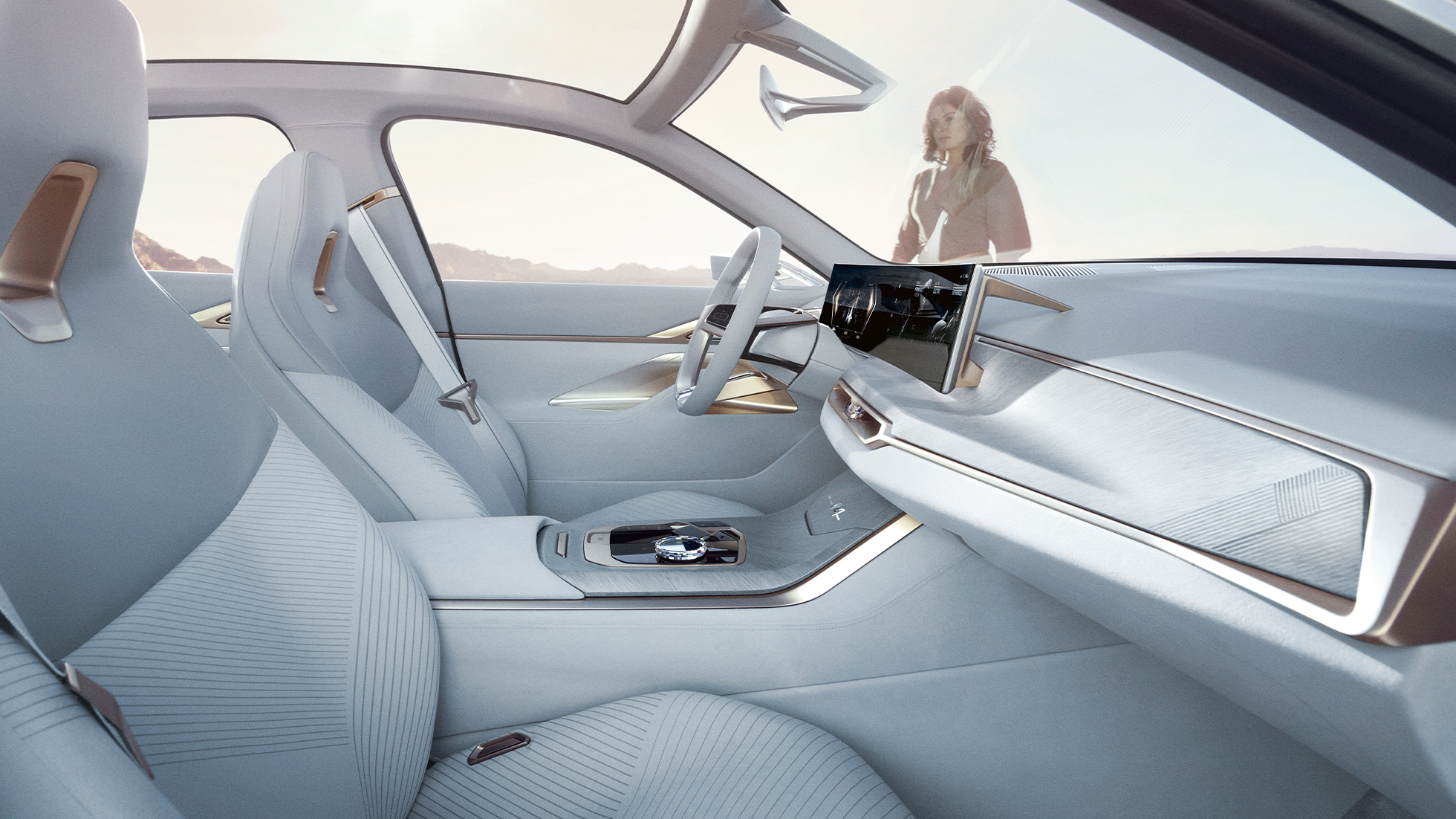 Εσωτερικό, BMW i4 Concept 2020 G26 Εσωτερικό, BMW i4 Concept 2020 G26, ηλεκτρικό αυτοκίνητο, αμιγώς ηλεκτροκίνητο BMW Gran Coupé