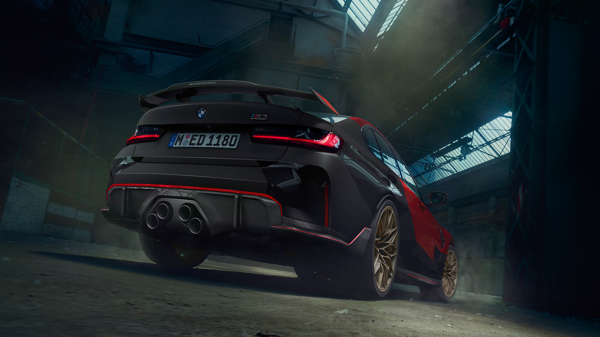 BMW M3, G80, πίσω λήψη τριών τετάρτων BMW M Performance Εξαρτήματα, BMW M3, G80, πίσω λήψη τριών τετάρτων