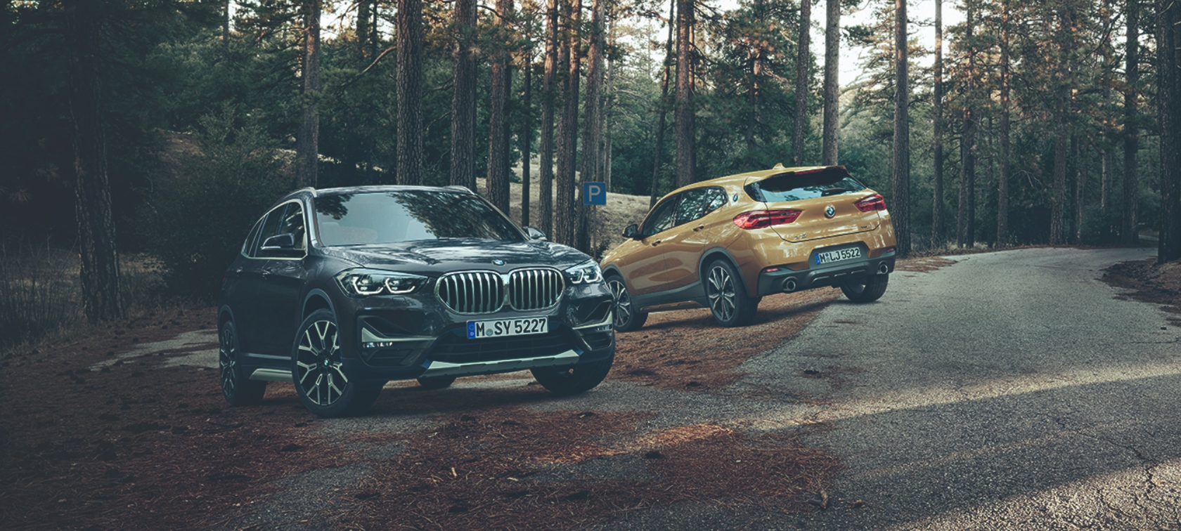 BMW X1 & BMW 2 στο δάσος. BMW X1 & BMW 2 στο δάσος.