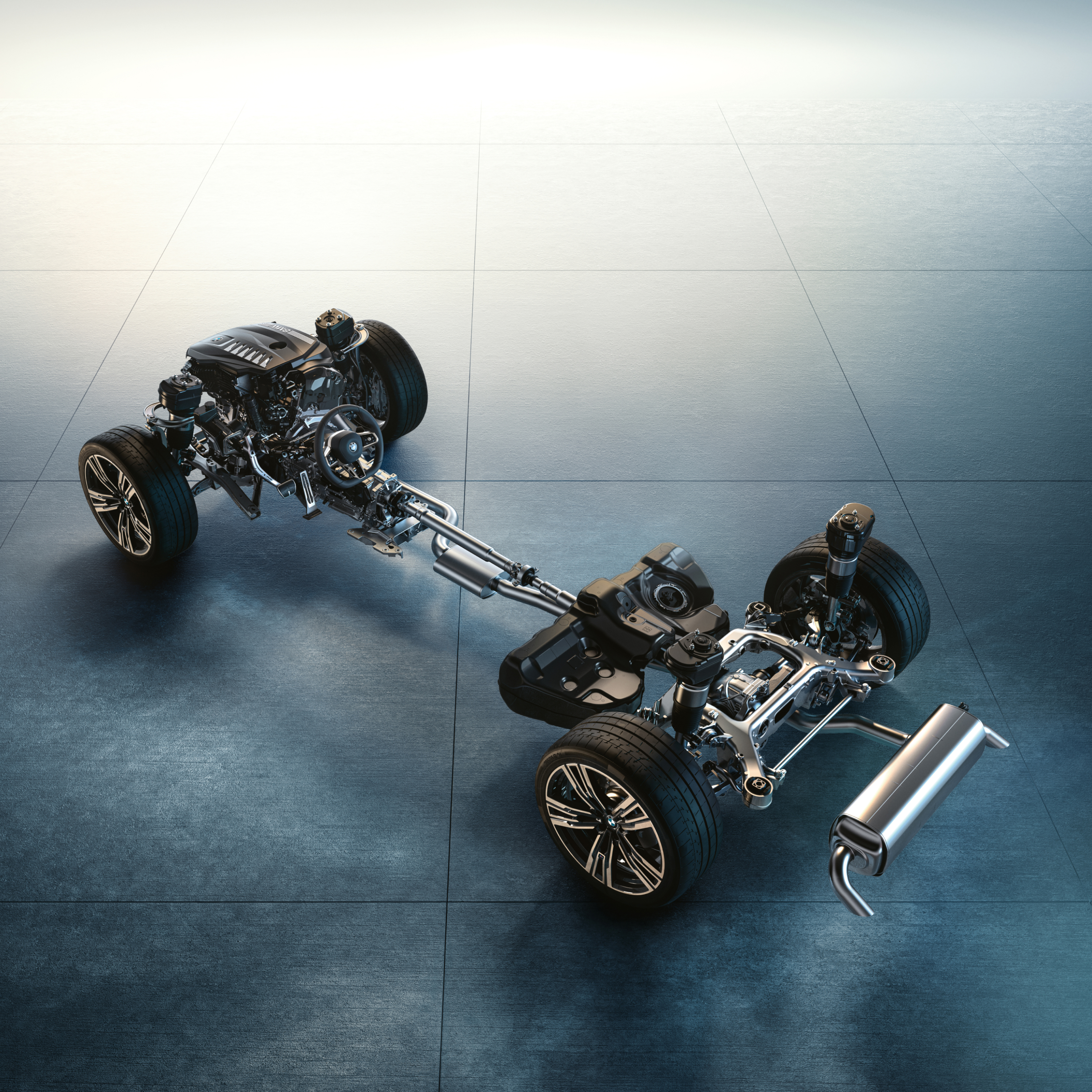 Απεικονίζεται λεπτομερώς το πλαίσιο μιας BMW 